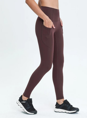 Calça Legging Asana com bolso marrom