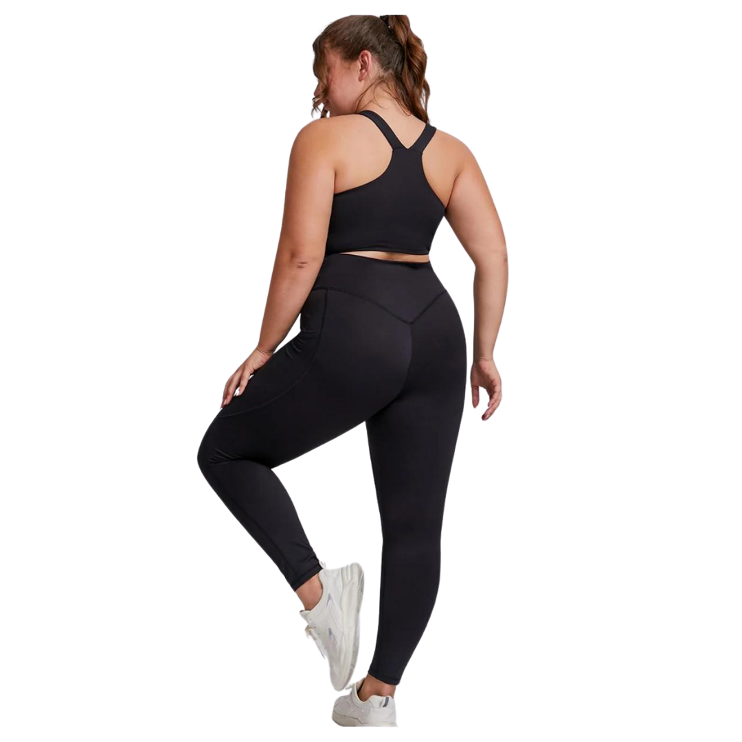 Conjunto fitness Asana yoga Preto size