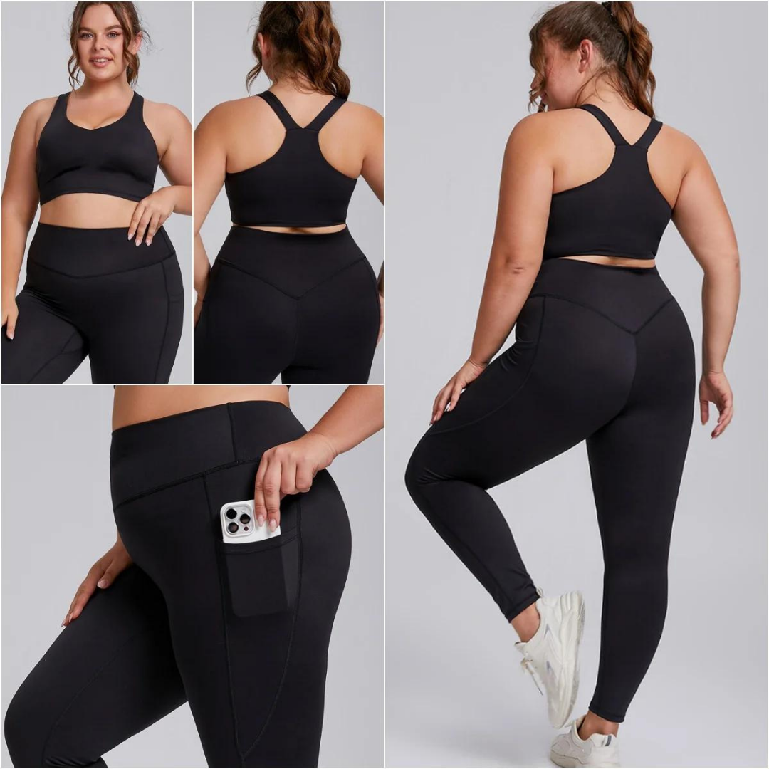 Conjunto fitness Asana yoga Preto size