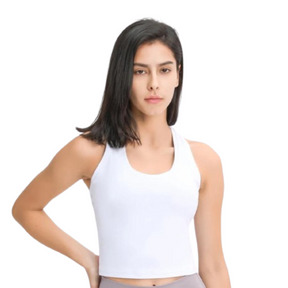 Cropped top feminina com costas nadador