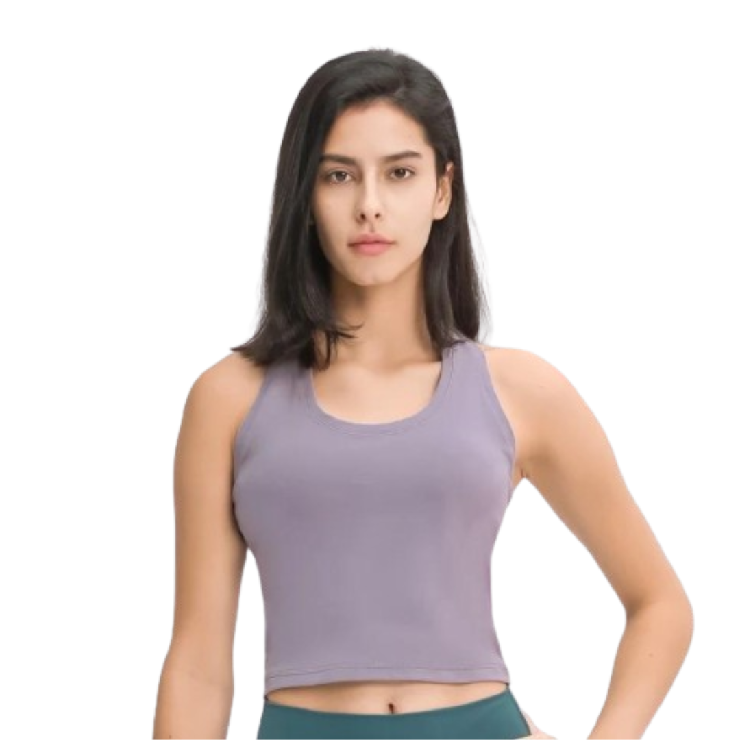 Cropped top feminina com costas nadador