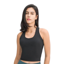 Cropped top feminina com costas nadador