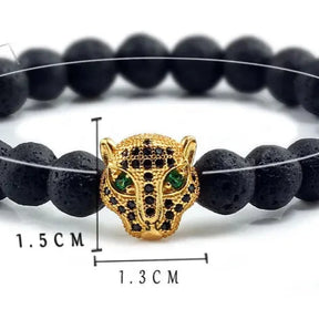 Pulseira minimalista cabeça de leopardo