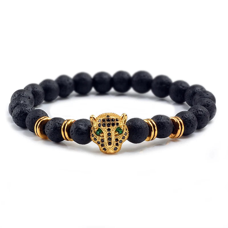 Pulseira minimalista cabeça de leopardo