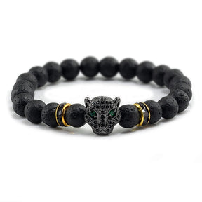 Pulseira minimalista cabeça de leopardo