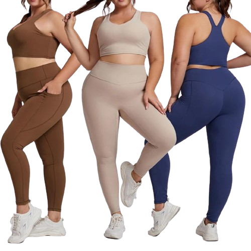 Conjunto fitness Asana yoga Bege size