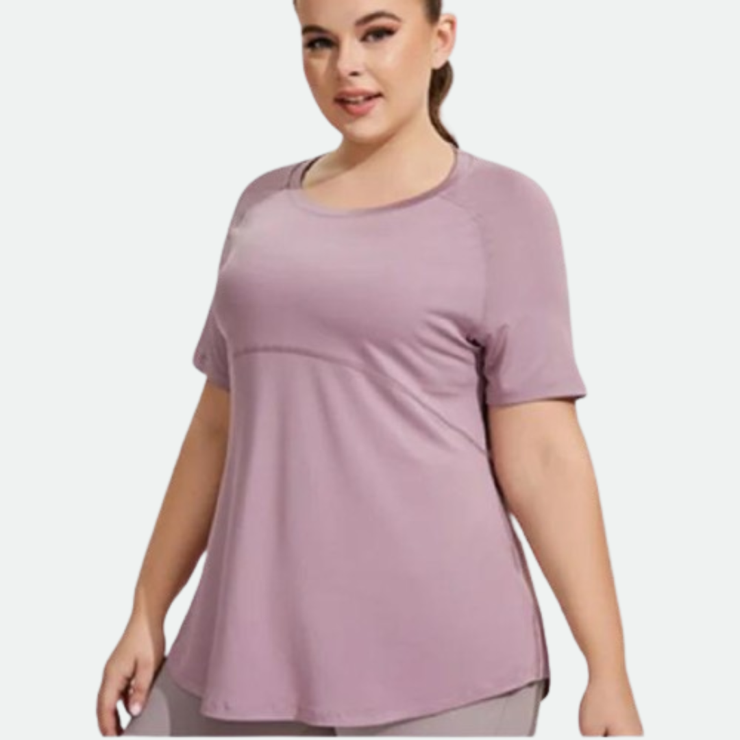 Camiseta Feminina curvilínea yoga treino