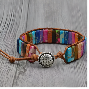 Pulseira boêmia multicolorida 7 chakras